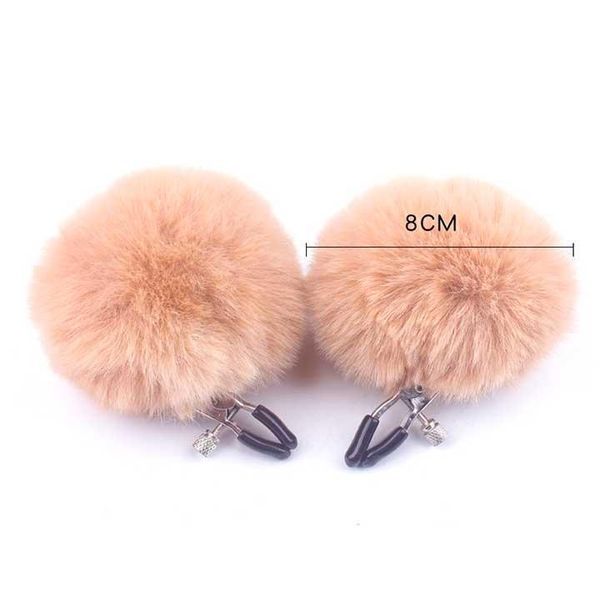 Затискачі для сосків із хутром "Pom Pom Nipple Clamps" - Червоний - Садо-мазо X0000521-2 фото