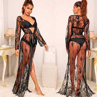 Эротические гипюровый халатик в пол - S/M &ndash; Эротическое бельё X00001002 фото