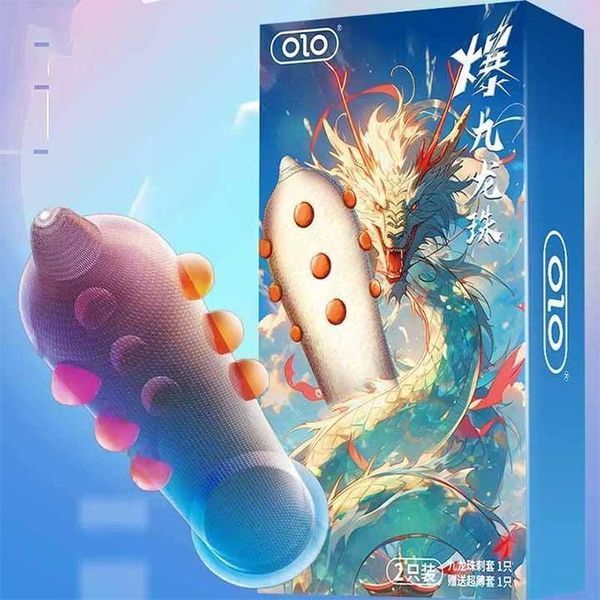 Презервативи із шипами супертонкий OLO Nine Dragon 2 шт. X00001108 фото