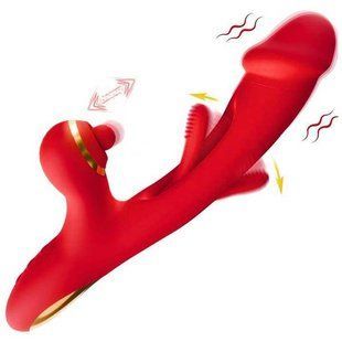 Вібратор точки G та постукуванням клітора 3в1 Pretty Love Finger Bunny 21 режим Червоний X00001181-1 фото