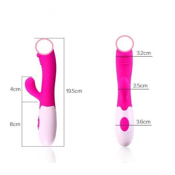 Вибратор двойной кролик USB &ndash; Розовый - Вибраторы X0000751 фото